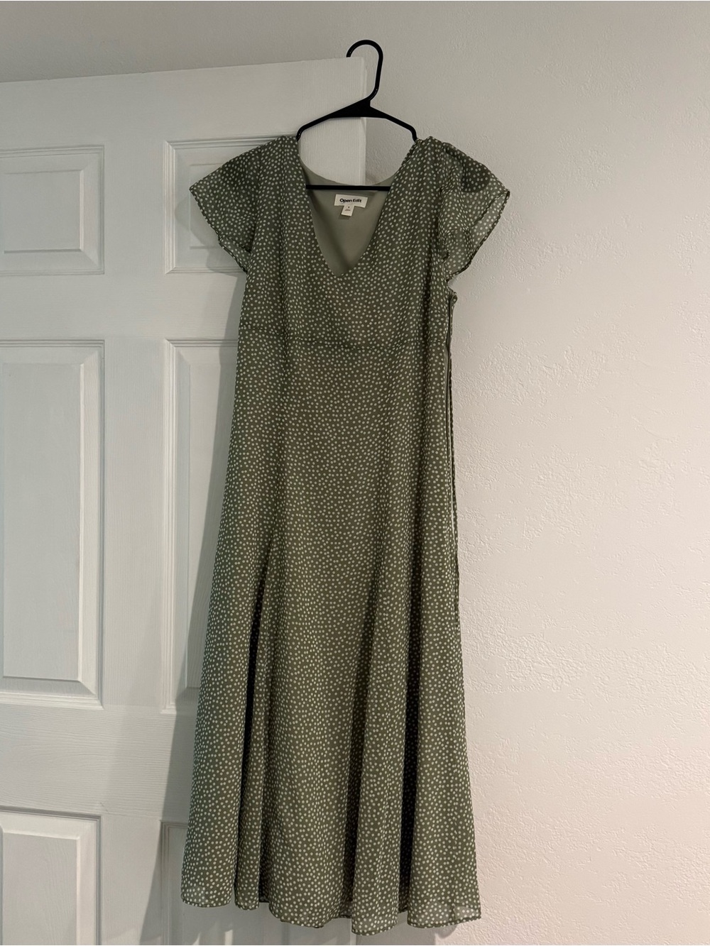 Charming Sage Polka Dot Maxi Dress by Garage